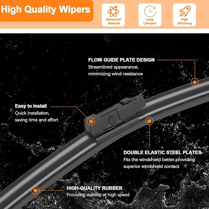 HULADAED® 24'' 21'' 13'' Windshield Wipers Replacement - Image 2