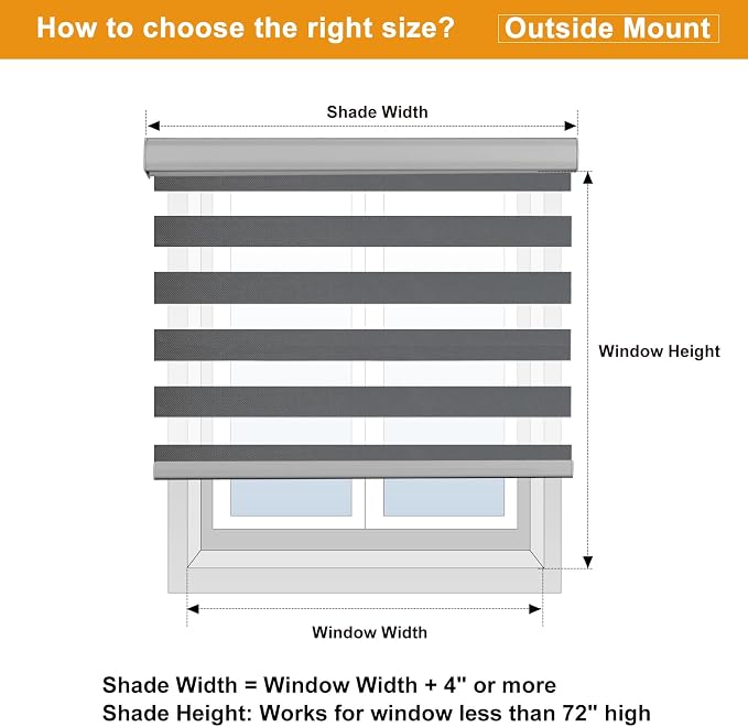 Persilux Cordless Zebra Shades Free-Stop Window Shades Dual Layer Light Control - Image 8