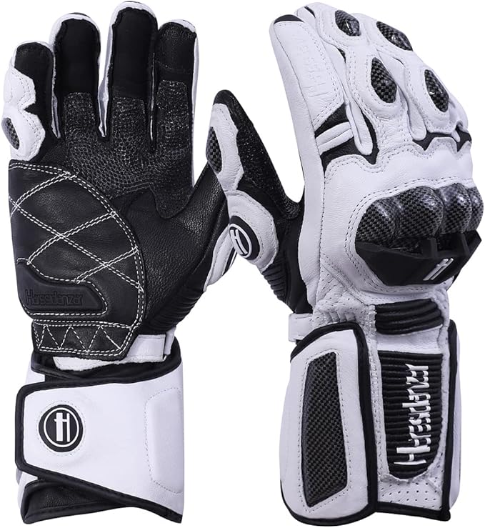 Harssidanzar Leather Motorcycle Gloves - Image 4