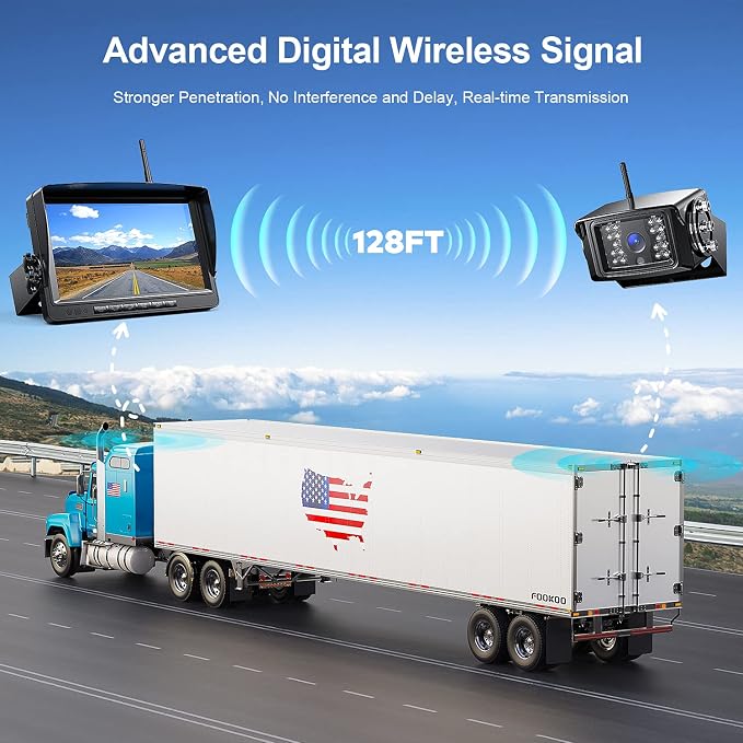 Fookoo 1080P 9" Wireless Backup Camera System, IP69 Waterproof Rear View Front - Image 5