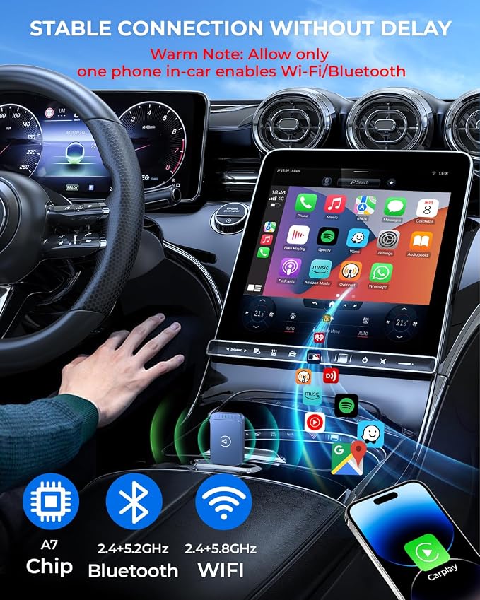 AuroraLink Wireless Carplay & Android Auto Adapter 2-in-1 Fast & Stable Carplay - Image 4