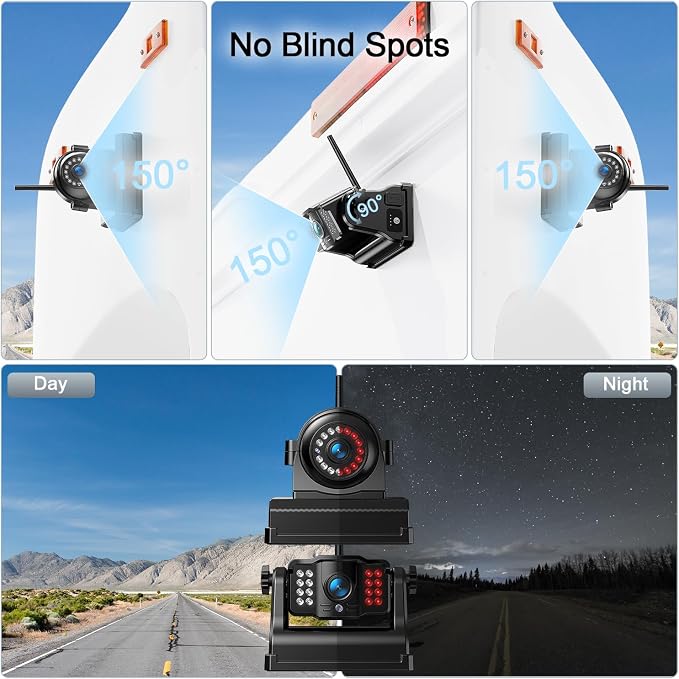 Fookoo 1080P 9" Magnetic Wireless Backup Camera, HD 9" IPS Monitor, - Image 6