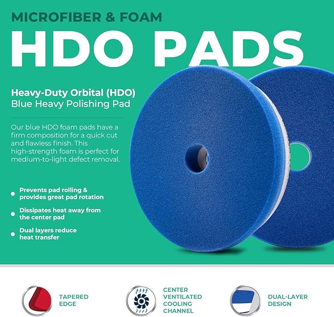 Lake Country 6.5" HDO Blue Foam Heavy Polishing Pad – Premium Heavy Duty - Image 4