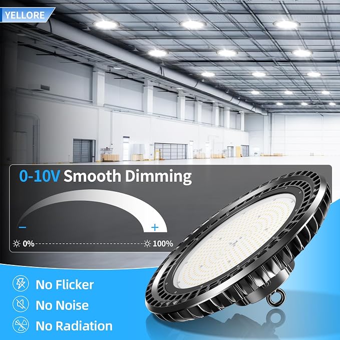 9 Pack 500W LED High Bay Light 72, 500LM DLC ETL Listed Industrial Grade UFO - Image 4