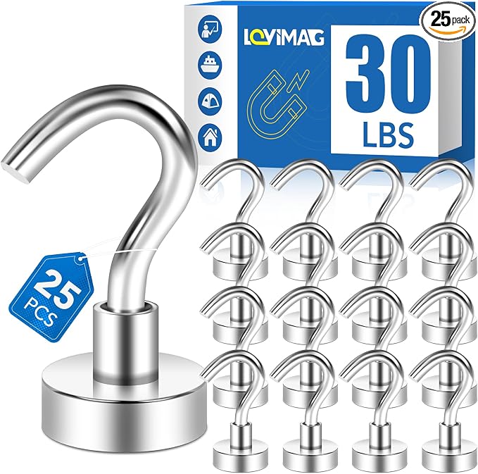 LOVIMAG Strong Magnetic Hooks, 30lbs Magnetic Hooks by LOVIMAG