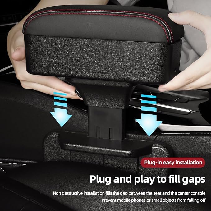 JEYODA Car Armrest Box with Cup Holder Car Central Liftable Armres Storage - Image 2