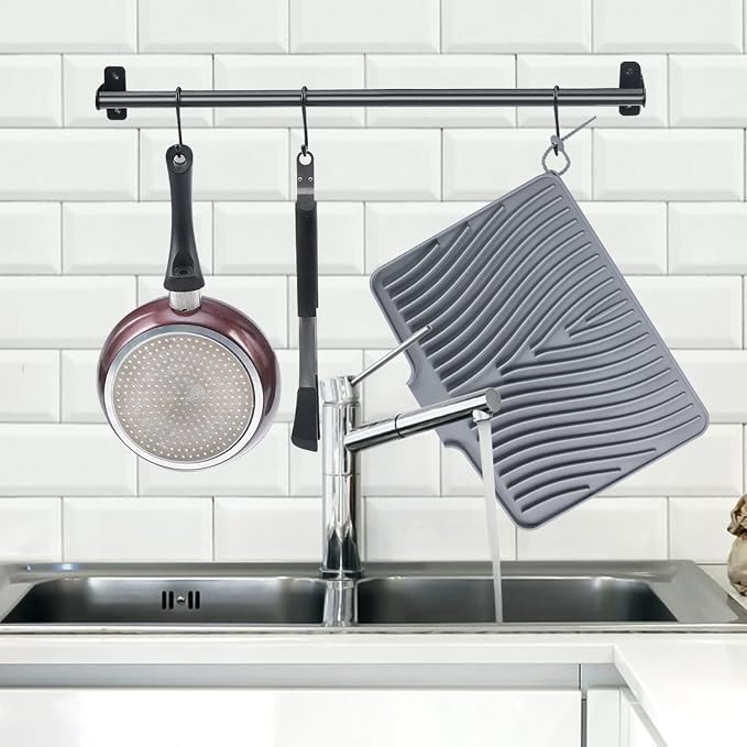Silicone Dish Drying Mat for Kitchen Counter, Dish Drying Pad, Non-Slip Drain - Image 5