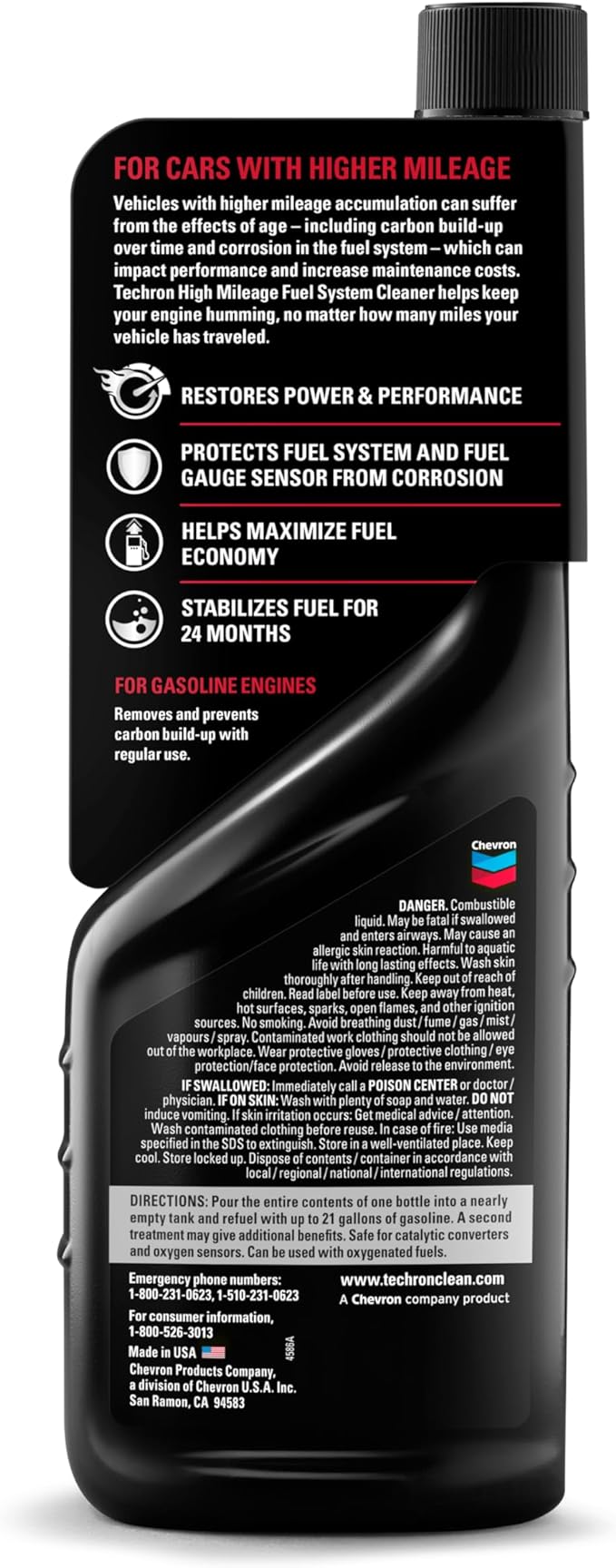 Chevron Techron High Mileage Fuel System Cleaner, 12 oz - Image 2