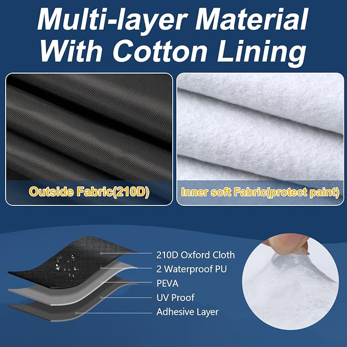 QUNSUNUS Waterproof Car Cover for Ford Mustang 1969-1973, Outdoor Car Covers - Image 3