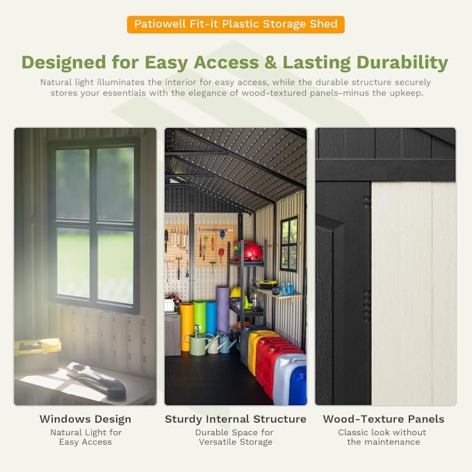 Patiowell 8 x 6 FT Resin Outdoor Storage Shed - Image 6