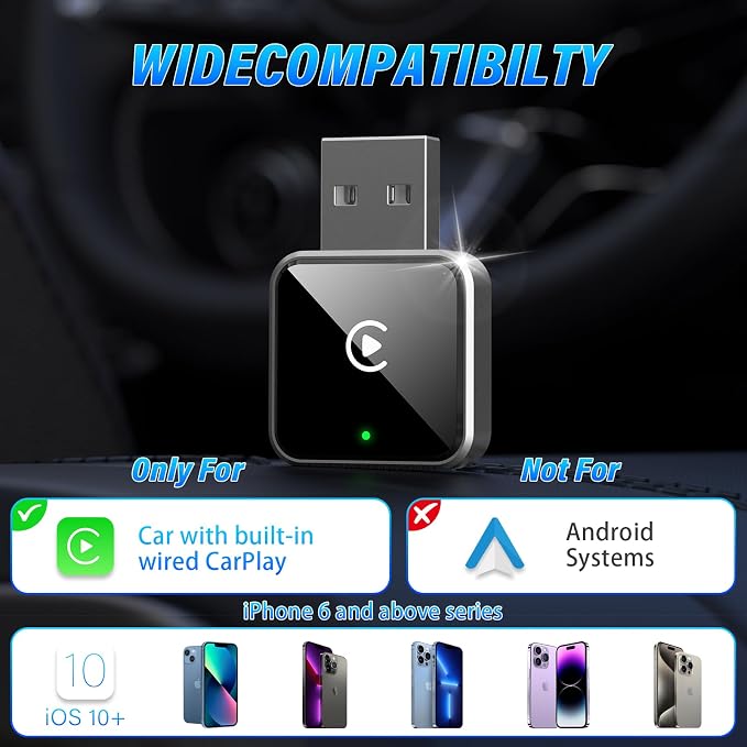 Wireless CarPlay Adapter for Apple iPhone, Converts Wired to CarPlay Wireless - Image 7