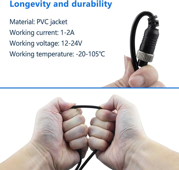 Car Video Extension Cable 4 Pin Aviation Waterproof Shockproof - Image 3