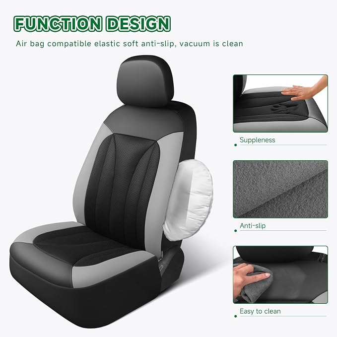 GIANT PANDA Fit Chevy Silverado 1500 2500 3500 Front Car Seat Cover, 3D Air - Image 6