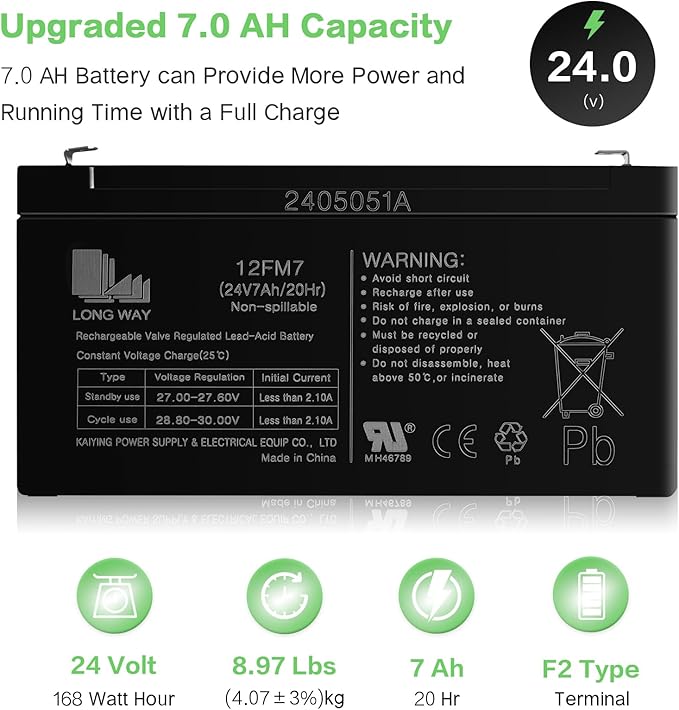 OTTARO 24V 7AH Battery for Ride on Car UTV - Image 2