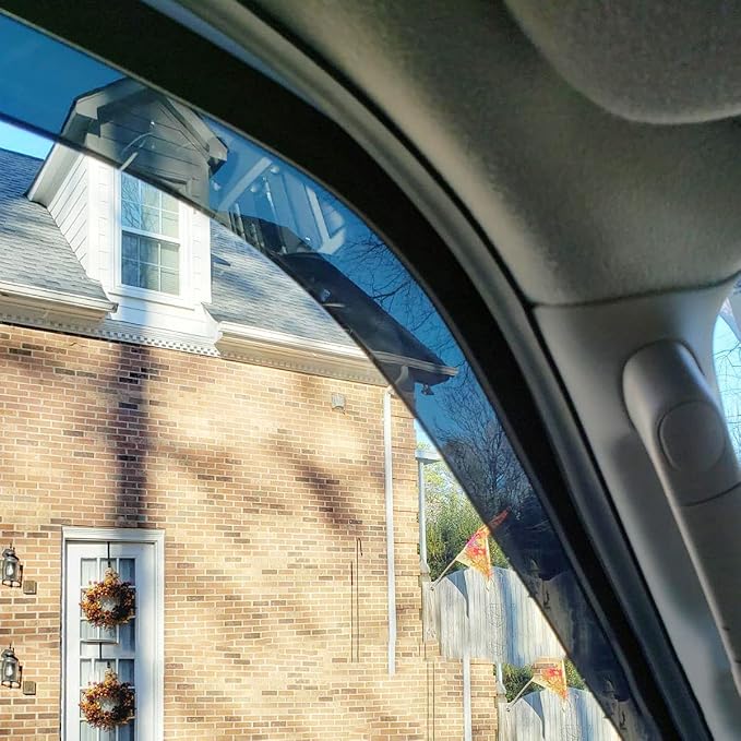 4pcs Out-Channel Tape On Side Wind Deflector, Dark Smoke Sun Rain Guards - Image 5