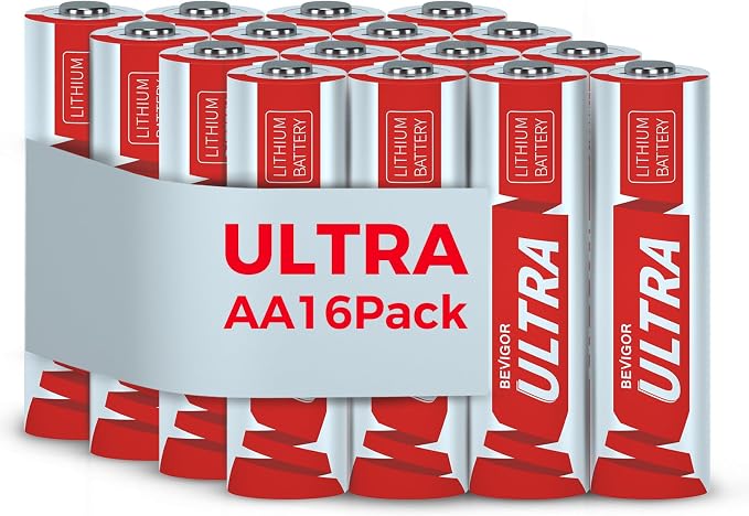 BEVIGOR Lithium Batteries AA, AA Batteries 16Pack, 3500mAh 1.5V AA Lithium by BEVIGOR