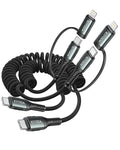 Coiled USB C to USB C and Lightning Cable 2 in 1, 3FT 2Pack Braided Cord Fast by KIYODA