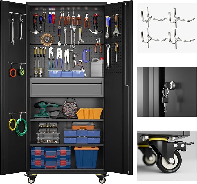 71" Metal Garage Storage Cabinet by SUXXANFurniture