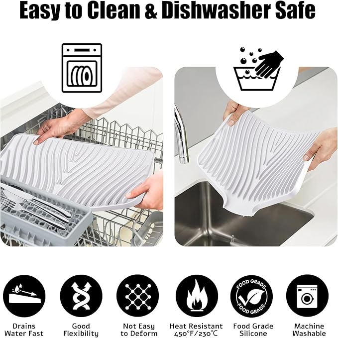 Silicone Dish Drying Mat, Stone Drying Mat - Image 4