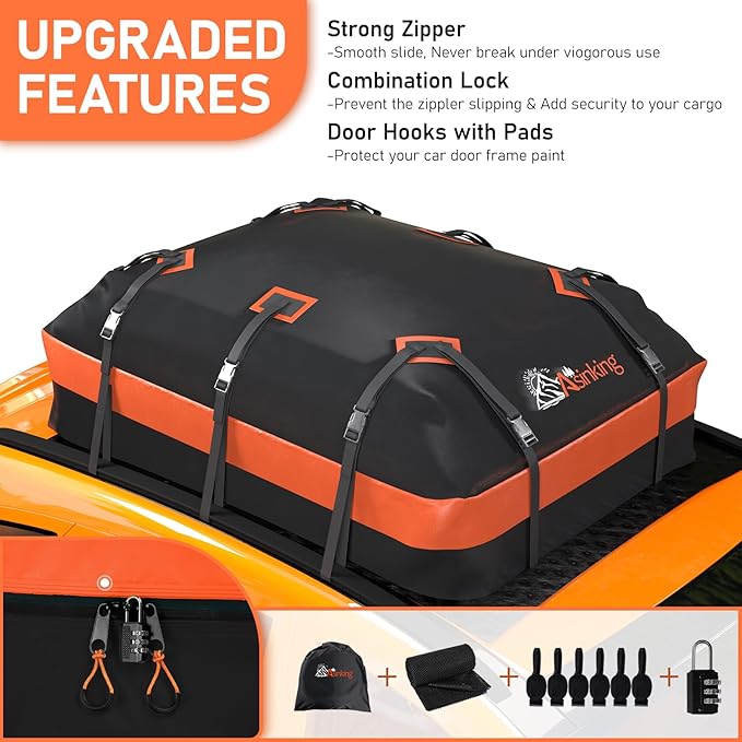 Asinking Car Roof Bag Rooftop top Cargo Carrier Bag 21 Cubic feet Waterproof - Image 2