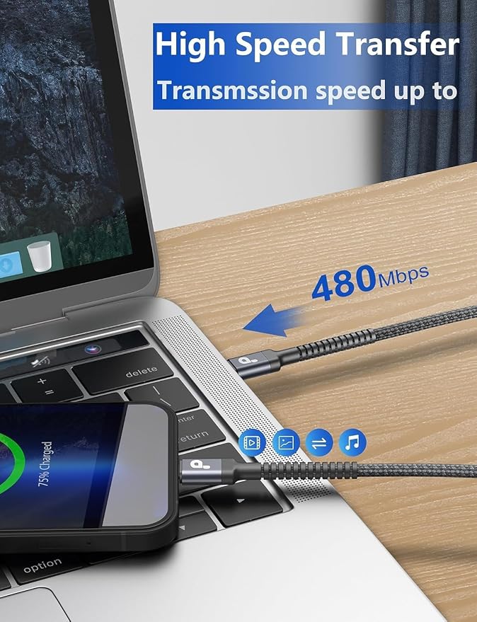 USB C Cable 10FT, Type C Cable 3A Fast Charging Upgraded Extra Durable Braided - Image 4