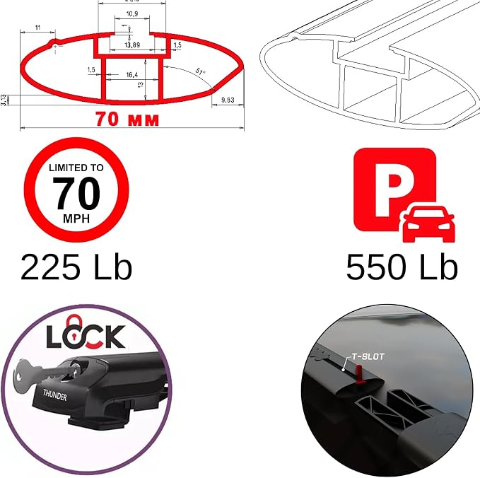 for Subaru Ascent 2019 2026 Roof Rack Cross Bars | Lockable Aluminum Luggage - Image 6