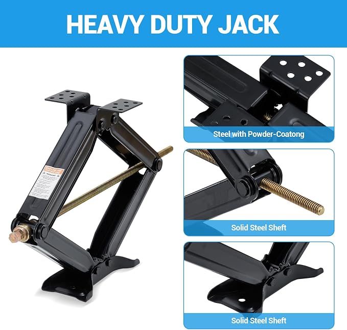 24" Car Scissor Jack, Support 7500lb Load Capacity Leveling Stabilizer - Image 3