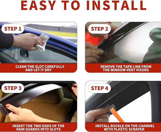 in Channel Rain Guards for 2021 2022 2023 2024 Nissan Rogue S, Smoke Tinted - Image 7