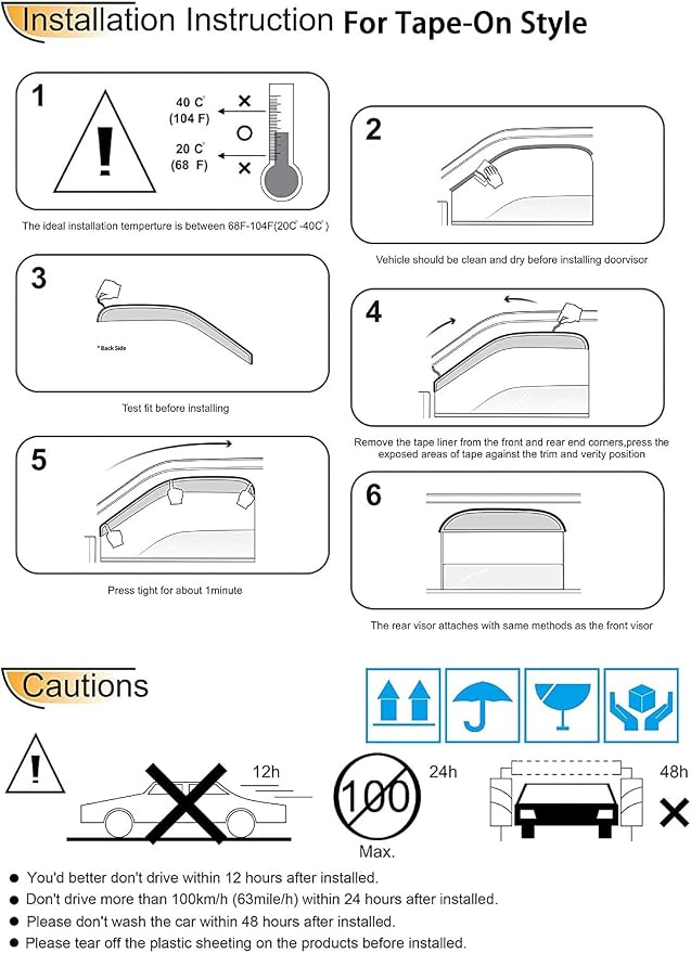94355 Side Window Wind Deflector, Window Shade fit - Image 7