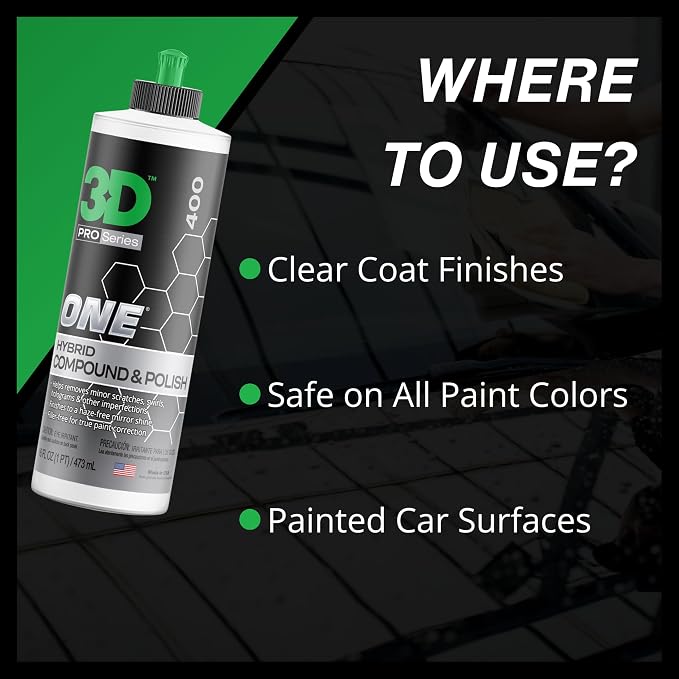 3D One Car Scratch & Swirl Remover Hybrid Rubbing Compound & Polish Buffing - Image 6