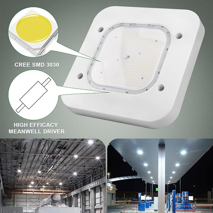 OSTEK LED Gas Station Canopy Light, 150W Carport Ceiling Light 5700K, Outdoor - Image 2