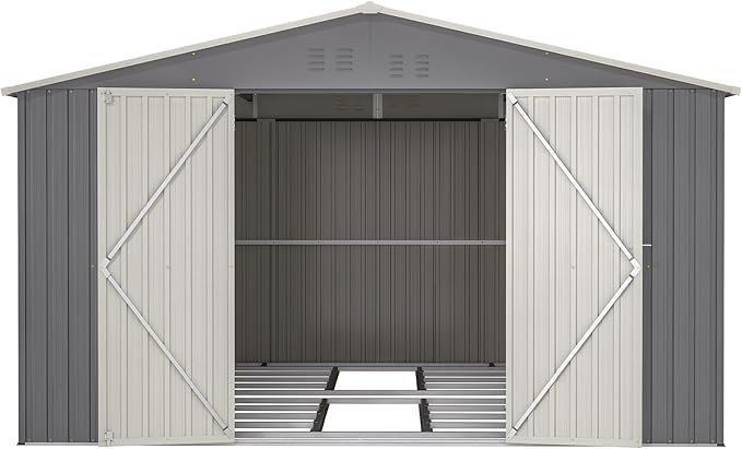 Large Outdoor Storage Shed, Utility Tool Shed Storage House by Hohuqeri