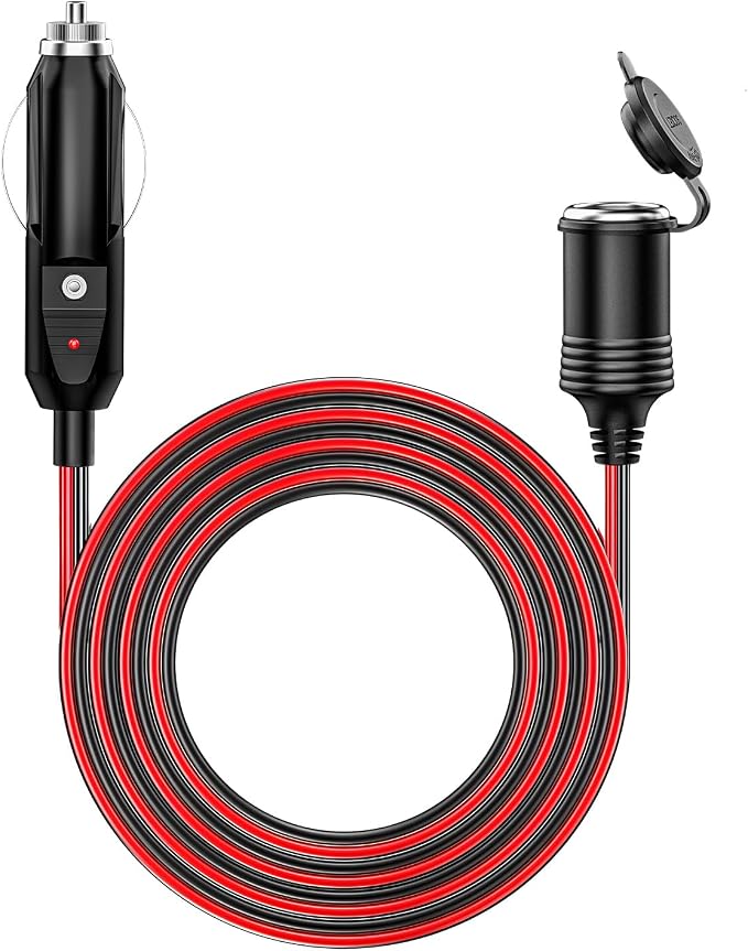 KEWIG 12/24V Car Cigarette Lighter Extension Cord - 13FT Cigarette Lighter Plug by KEWIG