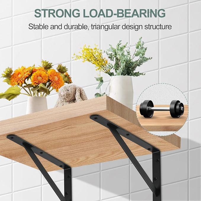 40 Pack L12 x H 8" Black Heavy Duty Shelf Brackets - Image 4