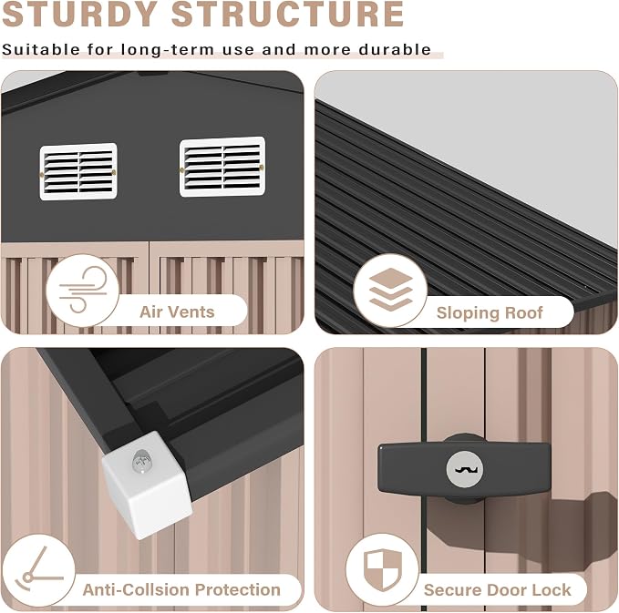 10x12 FT Metal Storage Sheds Outdoor, Metal ToolShed - Image 5