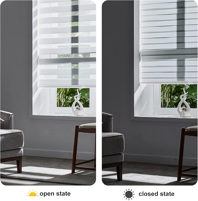 Persilux Cordless Zebra Blinds for Windows, Free-Stop Room Darkening Window - Image 5