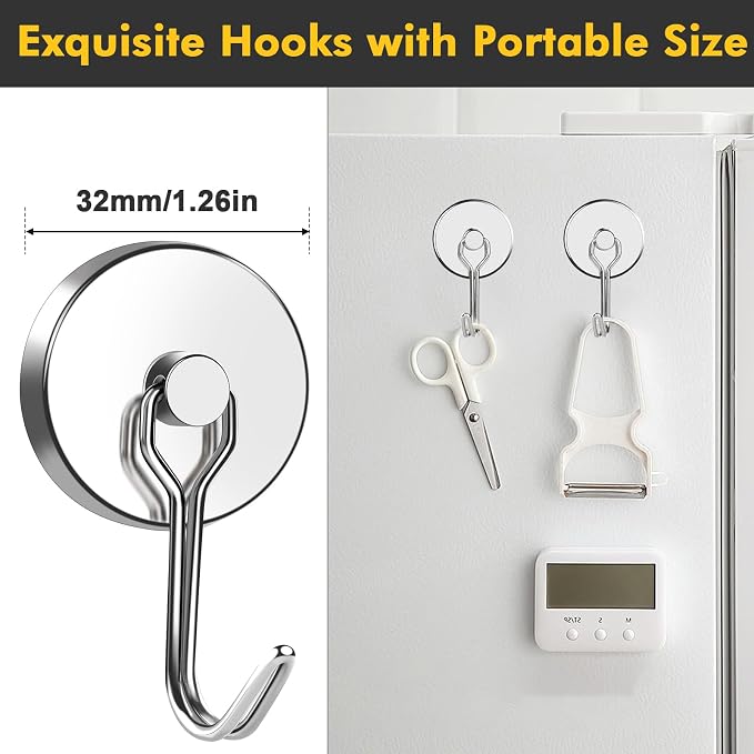 MIKEDE 110LB Magnetic Hooks, Neodymium Magnet Hooks - Image 3