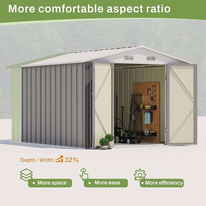 Patiowell 8x10 FT Outdoor Storage Shed - Image 9