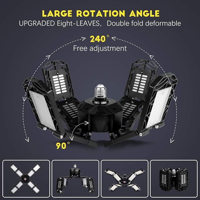 LED Garage Light, Super Bright Screw in E26/E27 Ceiling Shop Work Lamp - Image 4