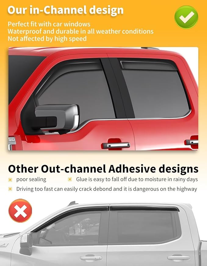 in-Channel Window Rain Guards Fit - Image 6