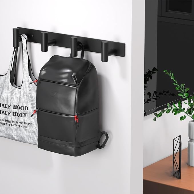 Coat Rack Wall Mounted with 4 Hooks, Wall Hooks - Image 6