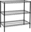 Omega 18" Deep x 24" Wide x 36" High 3 Tier Black Starter Shelving Unit by OmegaProductsCorporation