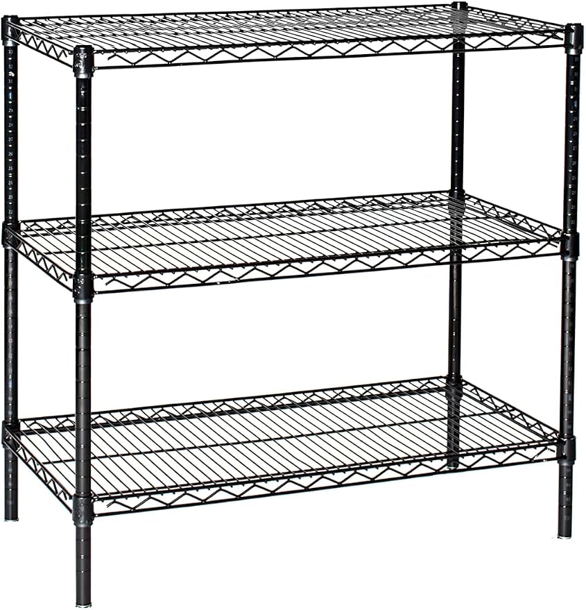 Omega 18" Deep x 24" Wide x 36" High 3 Tier Black Starter Shelving Unit by OmegaProductsCorporation