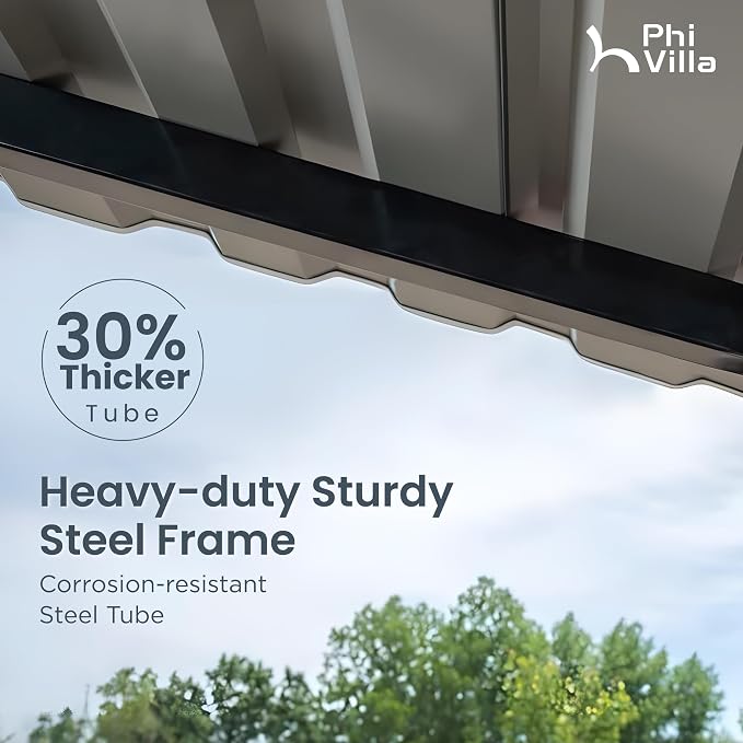 PHI VILLA Outdoor Carport Canopy 12' x 25', Metal Carport Tent Heavy Duty - Image 5