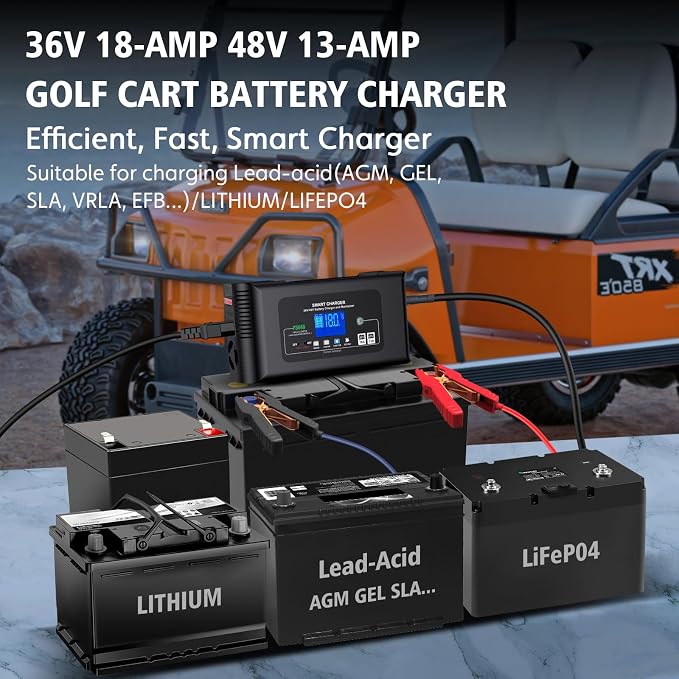 Golf cart Battery Charger, 36V 18A and 48V 13A Trickle Charger, 36 Volt Golf - Image 6