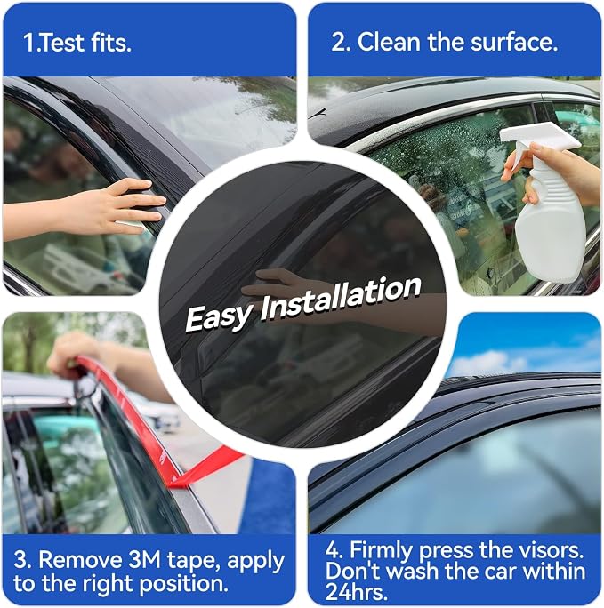 Window Visors Rain Guards for 2001-2007 Chevy Silverado/GMC Sierra, Window Vent - Image 5