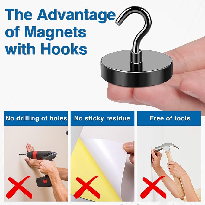 LOVIMAG Magnetic Hooks Heavy Duty, 150LBS Magnet Hooks - Image 5