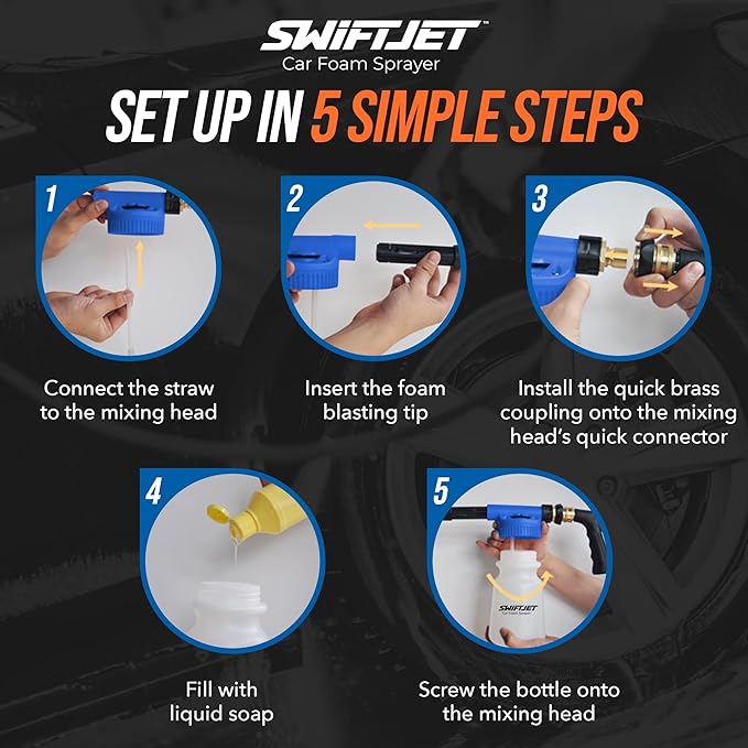 SwiftJet Car Wash Foam Gun + Microfiber Wash Mitt - Image 3