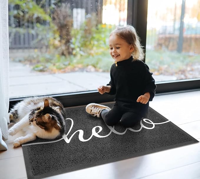 EARTHALL Door Mat Outside Inside Hello Doormat, Durable Floor Mat Non Slip Mat - Image 8