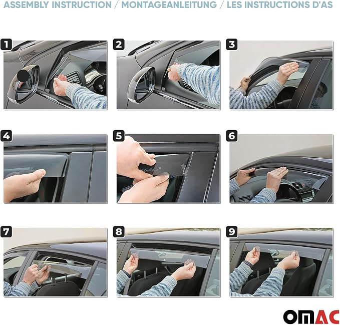 OMAC Window Visor Vent Rain Guard Deflector - Image 5